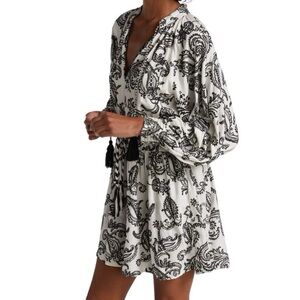 ALICE + OLIVIA Lilian Embroidered Mini Dress Black/White | 2